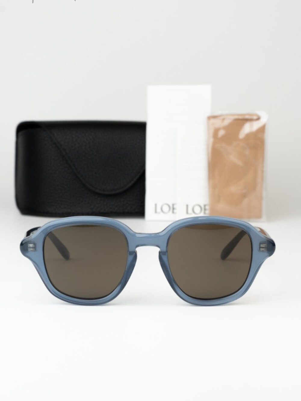 Loewe Men Sunglasses Blue Grey Round LW40163I 84E NEW AUTHENTIC